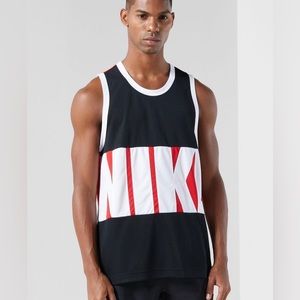 Nike Tank Jersey Black Red White mens Sz M basketball gym game athletic wear